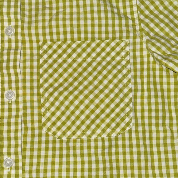 Sunday Best Eliza Top Women's Size XS White Pear Green Gingham S/S Button Front - Picture 3 of 7